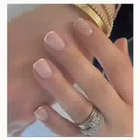 Künstliche Fingernägel Press On Kurz Squoval French Acryl Q5 1 st