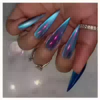 Künstliche Fingernägel Eckig Cat Eye Schwarz Magnetic Kurz C 1 st