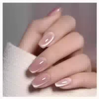Künstliche Nägel 24 Stück Sarg Cat Eye Pink French 11pink&am 1 st
