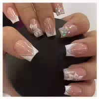 Künstliche Nägel 24er Set Eckig Glänzend Rosa zum Aufkleben 1 st