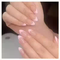 Künstliche Nägel 24er Kurze Mandelform Pink French mit Klebe 1 st