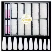 Künstliche Nägel 500 Stück Acryl Coffin Nagelspitzen Box Nat 1 st