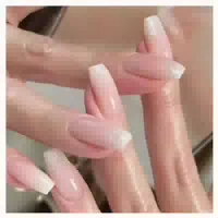 Künstliche Nägel Press On French Ombre Rosa Weiß Mandel 30 O 1 st