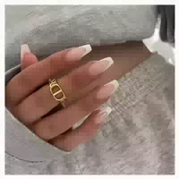 Press On Nägel Kurz Eckig French Tip 30 Stück Kleber Lila 1 st