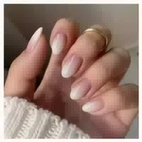 Künstliche Nägel Kurz French Ombré Rosa Weiß Mandel Set 24 O 1 st