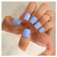 Künstliche Nägel Kurz Quadratisch Set 24 Stück Blau 1 st