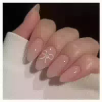 Künstliche Nägel Mandel Mittel Rosa Glitzer Fliege Design Fu 1 st