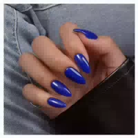 Künstliche Nägel Press On Gel Almond Set 24 Königsblau 1 st