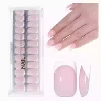 Künstliche Nägel Press On Rosa Dünne Französische 1 ml 1er 1 st