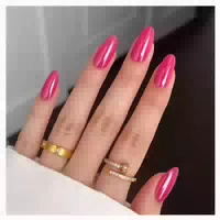 Künstliche Nägel 24 Press On Kurze Mandel Hot Pink Wiederver 1 st