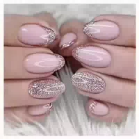 Künstliche Nägel Kurz Mandel Ombre Rosa French 3d Blumen Akd 1 st