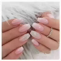 Künstlicher Nagel 24 Stück Acryl Eckig French Full Cover Ros 1 st