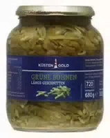 Küstengold Grüne Bohnen Längs Geschnitten