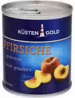 Küstengold Pfirsiche Geschnitten