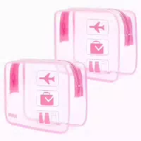 Kulturbeutel Transparent Flüssigkeiten Handgepäck Rosa 2 Pac 1 st