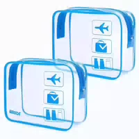 Kulturbeutel Transparent Handgepäck Navy Blau 2 Packung mit 1 st