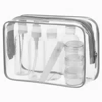 Kulturbeutel Transparent Flüssigkeiten Handgepäck Weiß 2 Pac 1 st