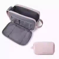 Kulturtasche Herren Reise Canvas Ledertasche Dopp Kit Taupe 1 st