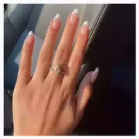 Kunstnägel 24 Glossy Mandel Kurz Weiß French Acryl White O5 1 st