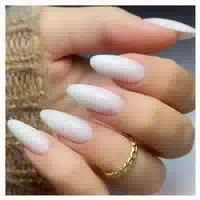 Kunstnägel 24 Mandel Stiletto Kurz Weiß Ombre Uv Gel Allmähl 1 st