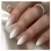 Kunstnägel 24 Stück French Tip Mandel Acryl Press On Grau Fa 1 st