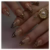 Künstliche Nägel 24er Presson Mandel Kurz Leopard 31brown&am 1 st