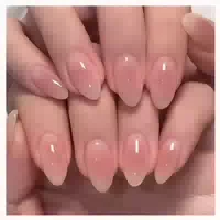 Kunstnägel 24pcs Presson Kurze Mandel Nude Französisch Rouge 1 st