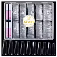 Kunstnägel Acryl Coffin Nagelspitzen 500 Box Damen Clear 1 st