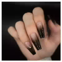 Kunstnägel Ballerina Lang Schwarz Weinrot Ombre Gothic Ae2 1 st
