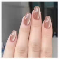 Kunstnägel Cat Eye Aufkleben Kurz Eckig Press On 18brown& 1 st