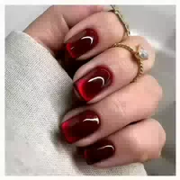 Kunstnägel Cateye Burgundy Eckig French Square 2 Burgundy&am 1 st