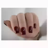 Kunstnägel Kurz Square Dunkelrot Nagelkleber Sa3 1 st