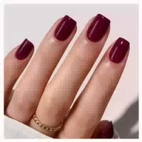 Kunstnägel Kurz Squoval Kirschrot Glossy Nagelkleber Q29 1 st