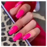 Kunstnägel Press On Lange Mandel Sarg Acryl 24 Heiß Rosa 1 st
