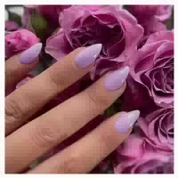 Kunstnägel Presson Acryl Kurz Mandel Fullcover Gel Lavendel 1 st