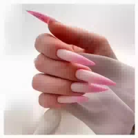 Kunstnägel Stiletto Lang Milchig Weiß Verlauf Rosa Ahe5 1 st