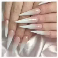 Kunstnägel 24 Stück Stiletto Grün French Flower & Stilet 1 st
