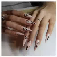 Kunstnägel 24 Stück Stiletto Grün French Flower & Stilet 1 st
