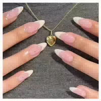 Kunstnägel Stiletto Pearls French Diamante Acryl White& 1 st