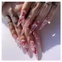 Kunstnägel Stiletto Schmetterling Pink French Butterfly& 1 st