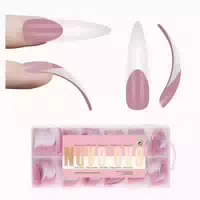 Kunstnägel Xxl Curved Stiletto Almond French Tip Nail Tips E 1 st