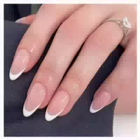 Kunstnagel 24er Set Mandel Press On Kurz Weiße French Tips 1 st