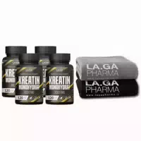 La Ga Sparset 4x Kreatin Monohydrat – Muskelaufbau & Kraft Sport Handtuch