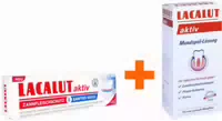 Lacalut Aktiv Zahnfleischschutz & Sanftes Weiss 75 ml Zahnpasta Aktiv Mundspüllösung 300 ml