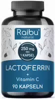 Lactoferrin 250 mg Hochdosiert mit Vitamin C für Eisenaufnahme & Immunsystem Raibu