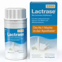 Lactrase 3,300 Laktase Kapseln bei Laktoseintoleranz