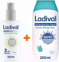 Ladival Allergische Haut Sonnenschutz Spray Lsf 50 : Sonnencreme für den Körper bei Sonnenallergie und Mallorca Akne, Wasserfest, mit 4 Fach Zellschutz, 150ml