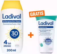 Ladival Allergische Haut Sonnenschutz Gel Lsf 30: Sonnencreme für den Körper bei Sonnenallergie und Mallorca Akne, Wasserfest, mit 4 Fach Zellschutz, 200ml