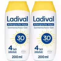 Ladival Allergische Haut Sonnenschutz Gel Lsf 30: Sonnencreme für den Körper bei Sonnenallergie und Mallorca Akne, Wasserfest, mit 4 Fach Zellschutz, 200ml
