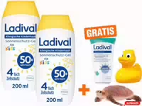 Ladival Allergische Kinderhaut Gel Lsf 50 2 X 200 ml Gratis Schleich Schildkröte Gratis Ente Gratis Apres Lotion
